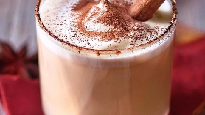 Eggnog with Whipped Cream and Rum Recipe